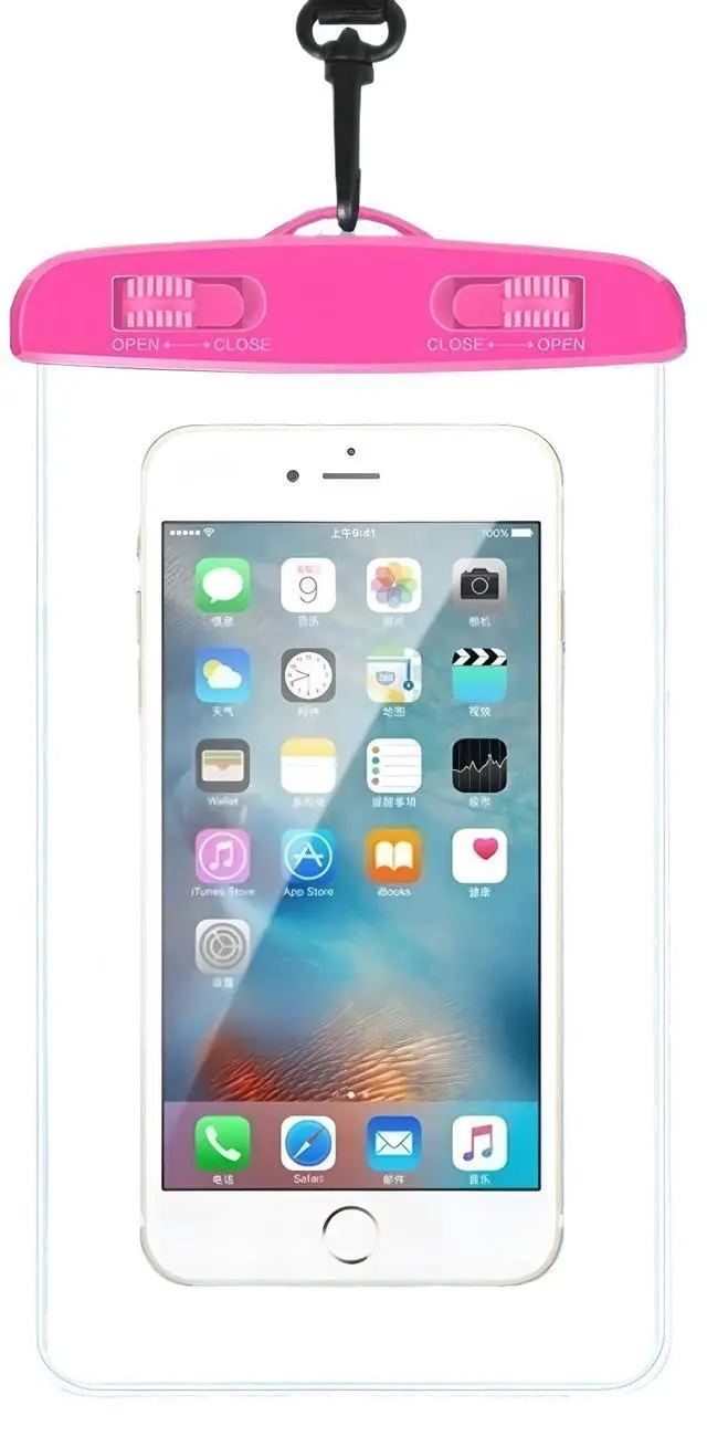 Main image of Waterproof Phone Pouch - Universal Underwater Dry Bag Case with Lanyard, Clear Phone Protector for iPhone 16/15/14/13 Pro Max for Galaxy S24/S23/Ultra - Beach Swimming, Snorkeling (Pink)