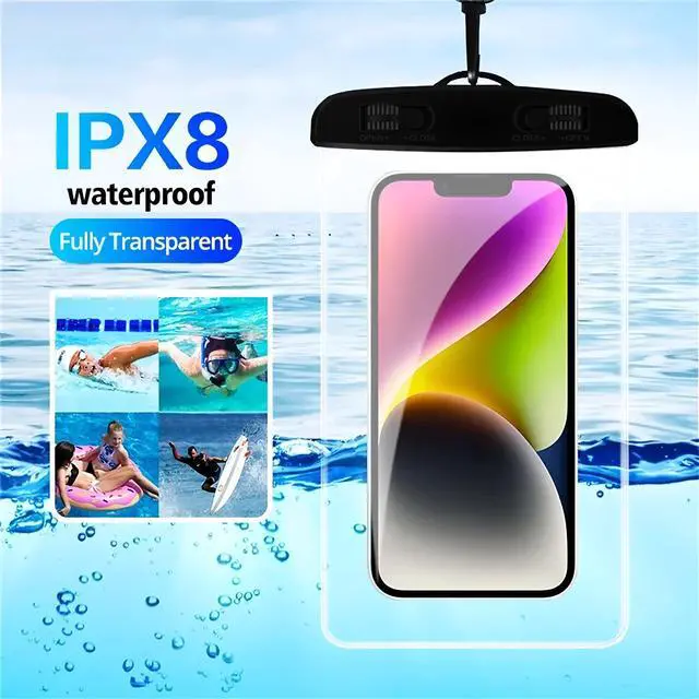 Alt view image 2 of 7 - Waterproof Phone Pouch - Universal Underwater Dry Bag Case with Lanyard, Clear Phone Protector for iPhone 16/15/14/13 Pro Max for Galaxy S24/S23/Ultra - Beach Swimming, Snorkeling (Pink)