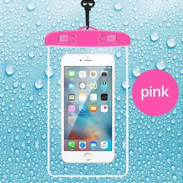 Alt view image 3 of 7 - Waterproof Phone Pouch - Universal Underwater Dry Bag Case with Lanyard, Clear Phone Protector for iPhone 16/15/14/13 Pro Max for Galaxy S24/S23/Ultra - Beach Swimming, Snorkeling (Pink)