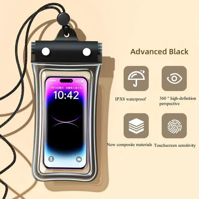 Alt view image 6 of 7 - Defemim Waterproof Phone Pouch,Floatable Waterproof Phone Pouch with Touchscreen,Universal IPX8 Waterproof Cell Phone Case,Underwater Photography,for Swimming,Rafting,Diving,for All Models (Pink)