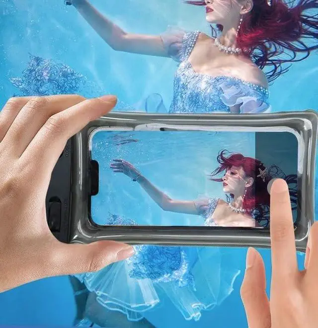 Alt view image 7 of 7 - Defemim Waterproof Phone Pouch,Floatable Waterproof Phone Pouch with Touchscreen,Universal IPX8 Waterproof Cell Phone Case,Underwater Photography,for Swimming,Rafting,Diving,for All Models (Pink)