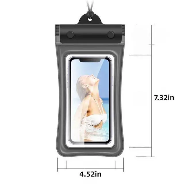 Alt view image 2 of 6 - Waterproof Phone Pouch with Airbag, Sealed Case for Swimming (White)