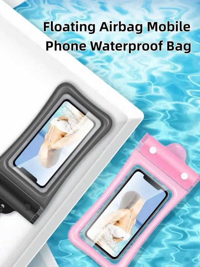 Alt view image 3 of 6 - Waterproof Phone Pouch with Airbag, Sealed Case for Swimming (White)