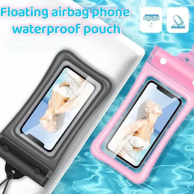 Alt view image 5 of 6 - Waterproof Phone Pouch with Airbag, Sealed Case for Swimming (White)