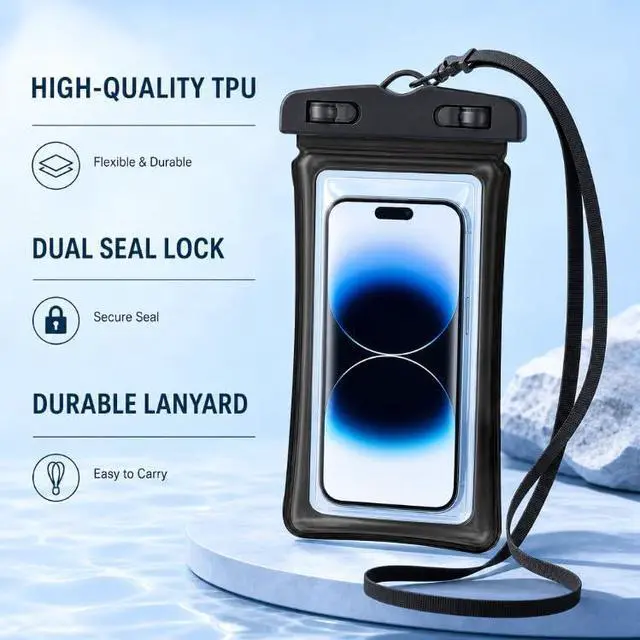 Alt view image 6 of 7 - HZCZWLQ Waterproof Phone Pouch 10094 Clear (10094-11)