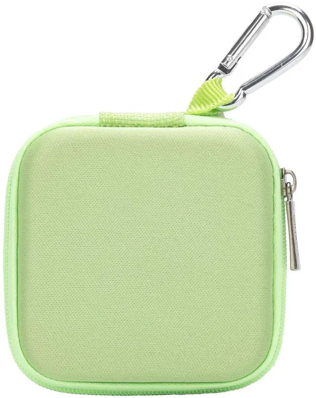 Main image of Ginsco Mini-Portable Hard Shell Square Earbuds Case for Apple EarPods/Samsung Galaxy Wired/Wireless Earbuds, Cell Phone Accessories Organizer with Carabiner for Earphones