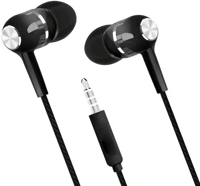 Main image of Wired Sport Earphone Bass Earbuds with Microphone for Mobile Phone and PC 3.5mm 1 Pair (Black)