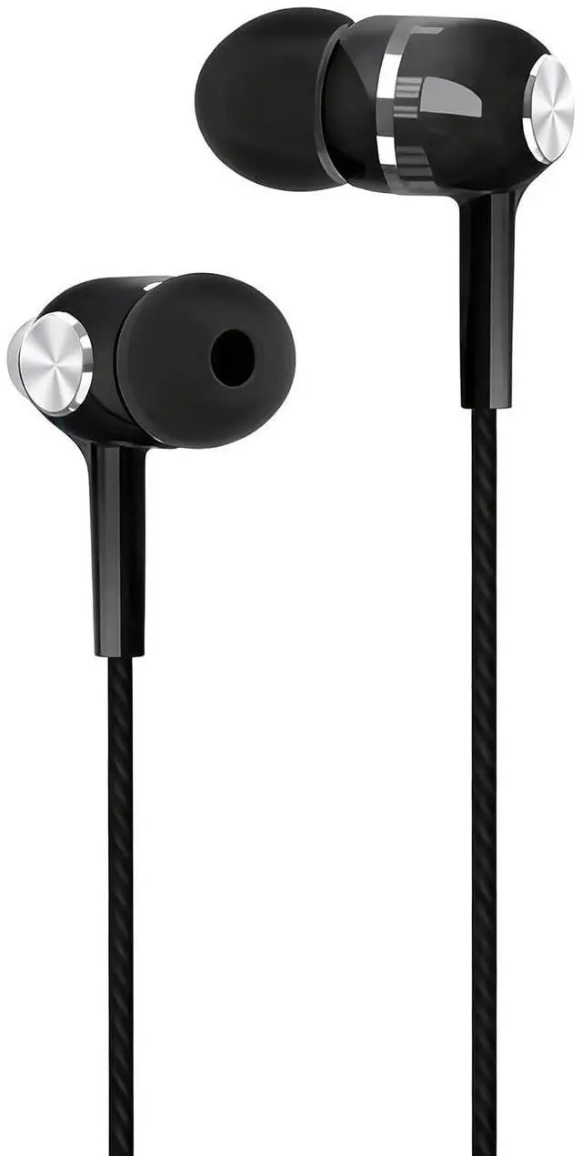 Alt view image 2 of 7 - Wired Sport Earphone Bass Earbuds with Microphone for Mobile Phone and PC 3.5mm 1 Pair (Black)
