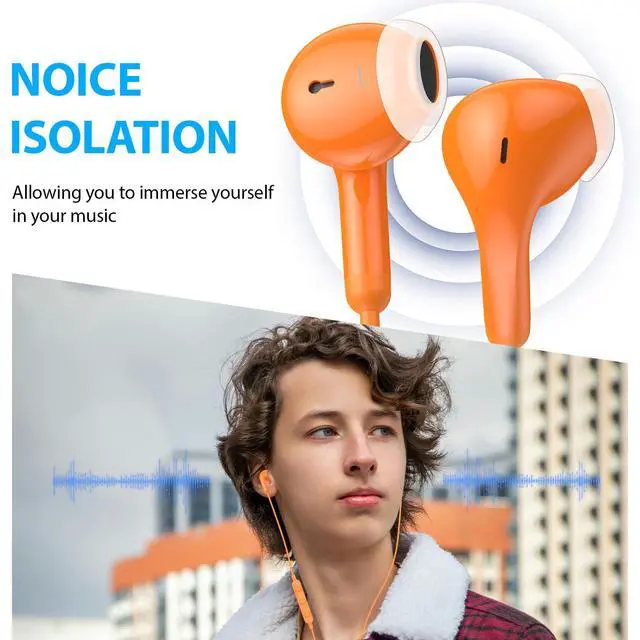 Alt view image 2 of 7 - USB C Headphone in-Ear Noise Isolation Wired Earbuds for iPhone 17 Pro Max