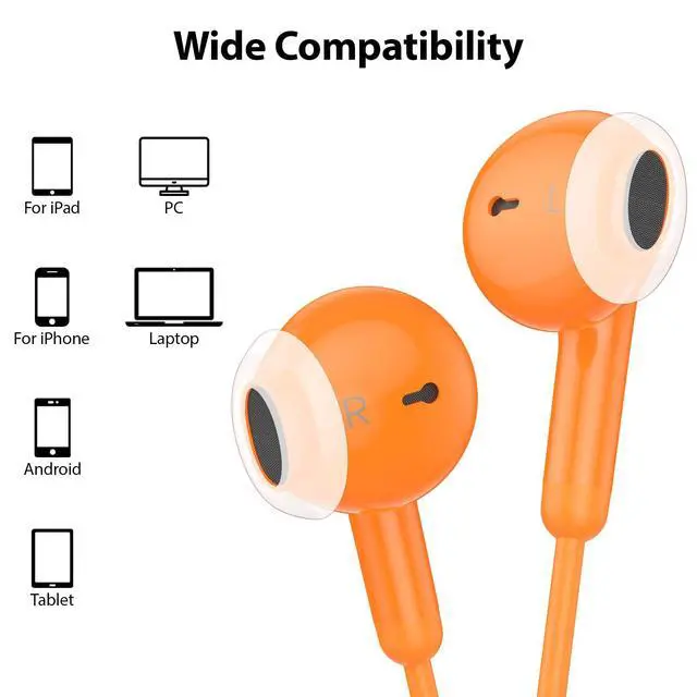 Alt view image 7 of 7 - USB C Headphone in-Ear Noise Isolation Wired Earbuds for iPhone 17 Pro Max
