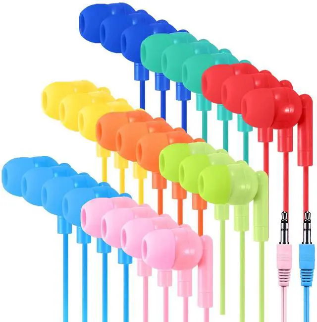 Main image of Gaosen 10 Pack Bulk Kids Earbuds for School Classroom Children, Wired in-Ear Headphones 3.5mm Affordable Earphones for Student Boys Girls Toddler Teen and Adult (Mixed Colors)