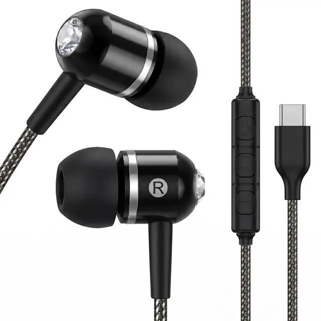 Main image of ADOOPE USB-C Wired Earbuds with Microphone, in-Ear Headphones for Android & USB-C Devices, Noise-Isolating Stereo Earphones with Inline Remote for Phone Calls, Music & Video - Black