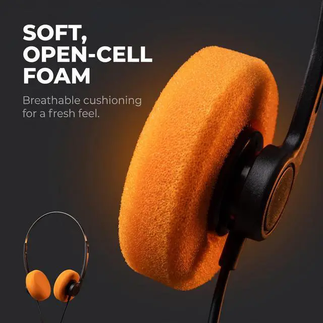 Alt view image 4 of 7 - Retro Over-Ear Headphone,Vintage Feelings Underwire Headphones,Retro Lightweight Earphones,Hi-Fi Stereo Earphone Headset,Headphone,for Most Mobile Phones Playback Pevices Headphones (Orange)