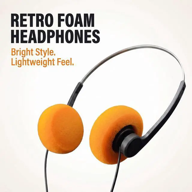 Alt view image 2 of 7 - Retro Over-Ear Headphone,Vintage Feelings Underwire Headphones,Retro Lightweight Earphones,Hi-Fi Stereo Earphone Headset,Headphone,for Most Mobile Phones Playback Pevices Headphones (Orange)