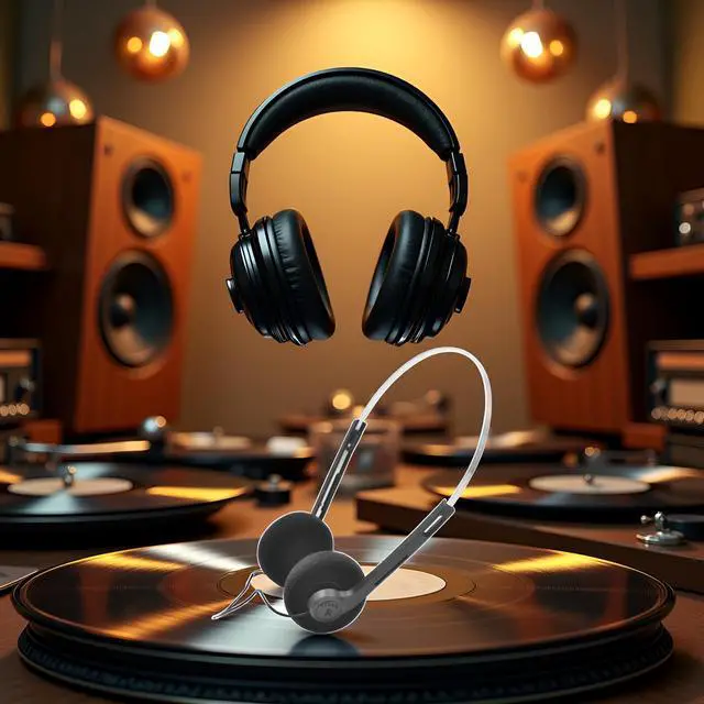 Alt view image 5 of 7 - Cauaoa Black Retro Over-Ear Earphones, Mini Stereo Lightweight Headphones with Cord, 80s 90s Vintage Headset Wired, Hi-Fi Stereo Earphone for Most Mobile Phones Playback Pevices Headphones