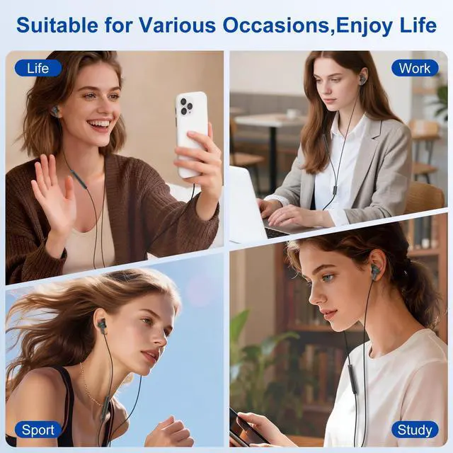 Alt view image 5 of 7 - Magnetic iPhone Headphones Wired with Lightning Connector for iPhone 14 13 12 11 Pro Max SE XS XR X 8 7 6 5, Apple MFi Certified Wired Earbuds Corded Earphones in Ear Buds Microphone Volume Control
