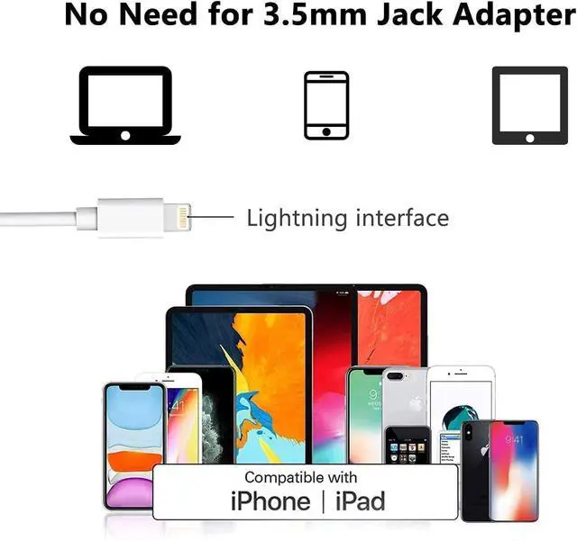 Alt view image 5 of 5 - Lightning Earbuds for iPhone with Mic, Volume Control, Noise Reducing