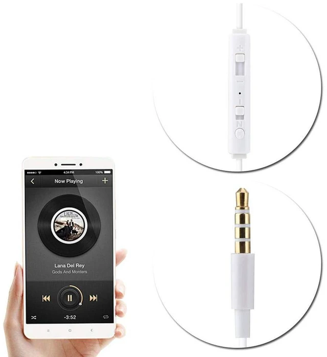 Alt view image 2 of 7 - Yoidesu Universal 3.5mm Jack Acoustic Hollow Air Tube Earbuds Headphones with Microphone,Anti-Radiation in-Ear Single Earbud,Wired Cell Phone Earpiece (White)