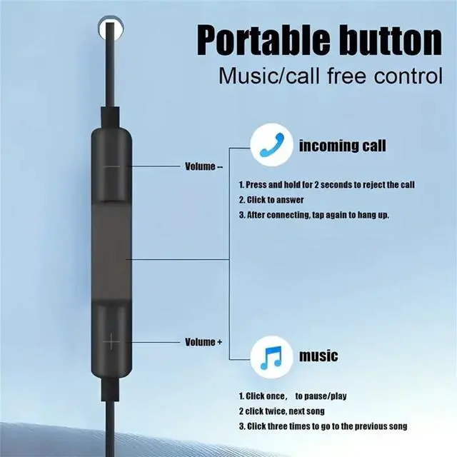 Alt view image 3 of 7 - W-Tronics USB C Wired Earbuds with Microphone | Volume Control, Noise Isolation, In Ear, For Smartphones, Tablets and Laptops