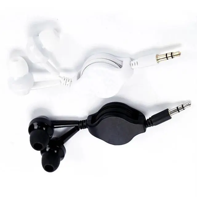 Alt view image 2 of 6 - ThtRht 2 Pack Retractable Earbuds Wired Earphone Portable 3.5mm Plug Stereo in-Ear Headphone Wiring Ear Buds for Computer PC Tablet Phone Airplane Airline Flight Fly Trip Plane Laptop MP3 Player