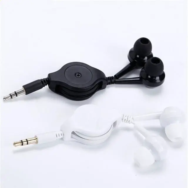 Alt view image 4 of 6 - ThtRht 2 Pack Retractable Earbuds Wired Earphone Portable 3.5mm Plug Stereo in-Ear Headphone Wiring Ear Buds for Computer PC Tablet Phone Airplane Airline Flight Fly Trip Plane Laptop MP3 Player