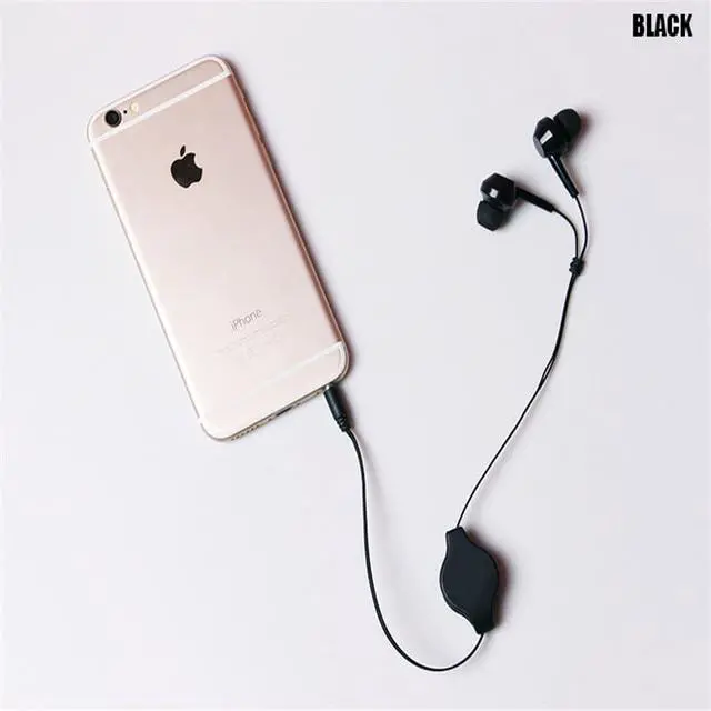Alt view image 5 of 6 - ThtRht 2 Pack Retractable Earbuds Wired Earphone Portable 3.5mm Plug Stereo in-Ear Headphone Wiring Ear Buds for Computer PC Tablet Phone Airplane Airline Flight Fly Trip Plane Laptop MP3 Player