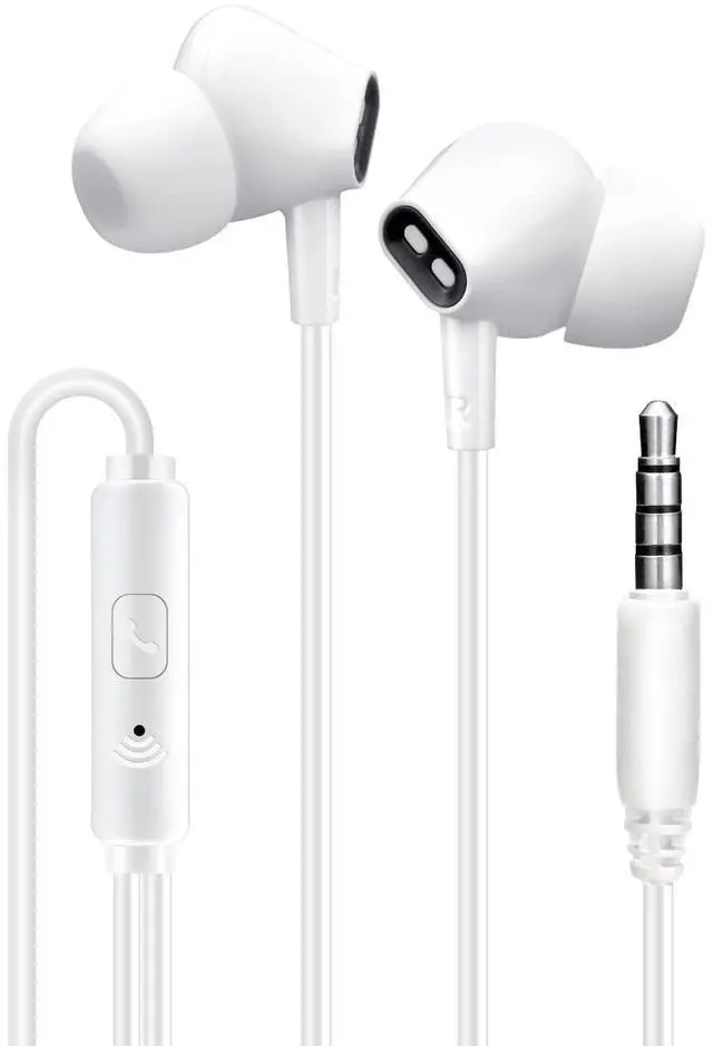 Main image of Aylaa Wired Earbuds Headphones for School with Microphone Noise Isolating Stereo Bass in-Ear Earphones for Smartphones, Tablets, Schools, Ipads, Multiuse - 3.5mm Plug in Audio Jack - White
