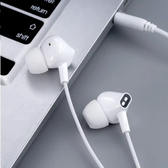 Alt view image 4 of 7 - Aylaa Wired Earbuds Headphones for School with Microphone Noise Isolating Stereo Bass in-Ear Earphones for Smartphones, Tablets, Schools, Ipads, Multiuse - 3.5mm Plug in Audio Jack - White