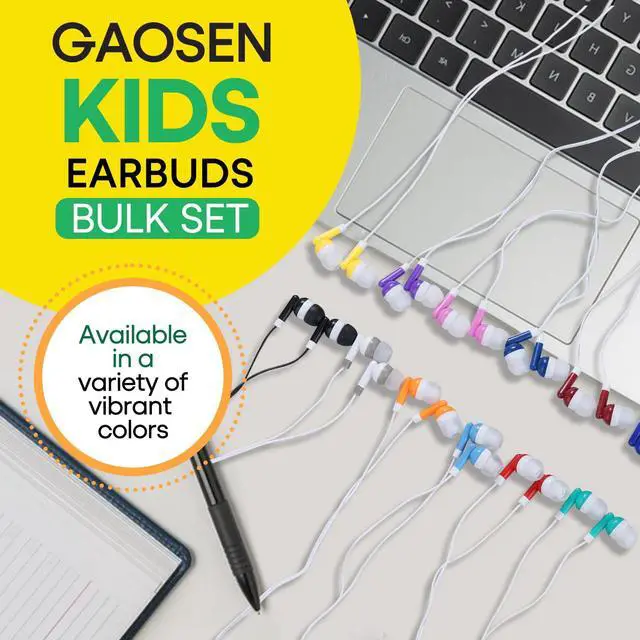 Alt view image 2 of 7 - Gaosen Bulk Earbuds Headphones 10 Pack for Classroom Kids Students School, Multi Colored Class Set Wired Earphones for Children Toddler Teens Boys Girls and Adult