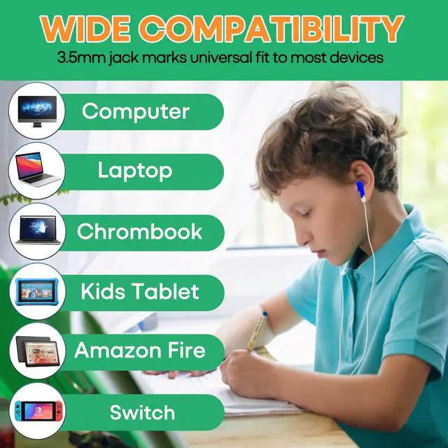 Alt view image 6 of 7 - Gaosen Bulk Earbuds Headphones 10 Pack for Classroom Kids Students School, Multi Colored Class Set Wired Earphones for Children Toddler Teens Boys Girls and Adult