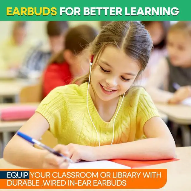 Alt view image 7 of 7 - Gaosen Bulk Earbuds Headphones 10 Pack for Classroom Kids Students School, Multi Colored Class Set Wired Earphones for Children Toddler Teens Boys Girls and Adult