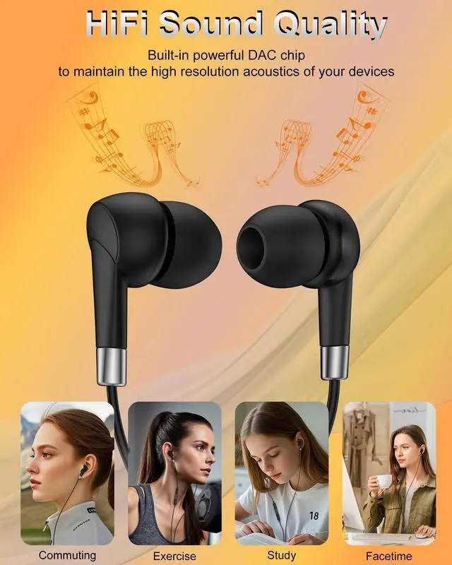 Alt view image 2 of 7 - Moto G Stylus Wired Earbuds 3.5mm Jack, In-Ear Headphones with Microphone | for Moto G Pure Power G57 G67 G15 G05 G100 G54, Aux Corded Ear Pods Buds Compatible with Samsung Galaxy S10 S9 iPhone 6s SE
