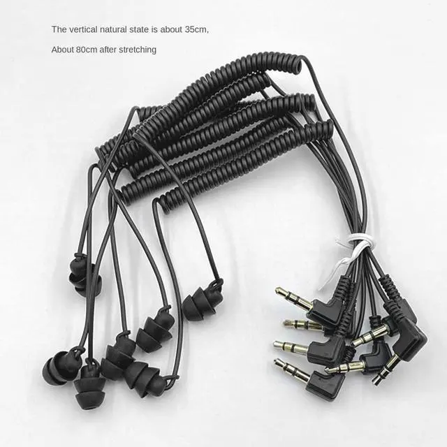 Alt view image 4 of 7 - Kqcibz 3.5mm Spring Earphones Single Side Headphones Earbuds Wired Headset for Mobile Phone MP3 Computer, Black, 500347521