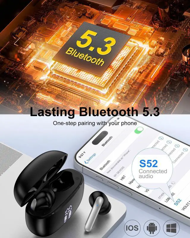 Alt view image 2 of 7 - Motorola Moto G Play Wireless Earbuds for Moto G Stylus 5G, Razr Audífonos