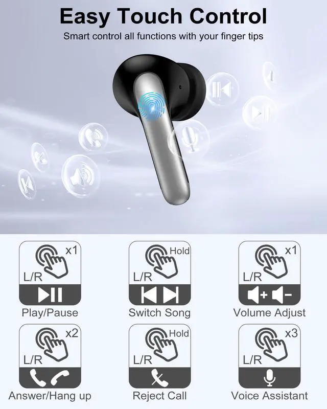 Alt view image 6 of 7 - Motorola Moto G Play Wireless Earbuds for Moto G Stylus 5G, Razr Audífonos