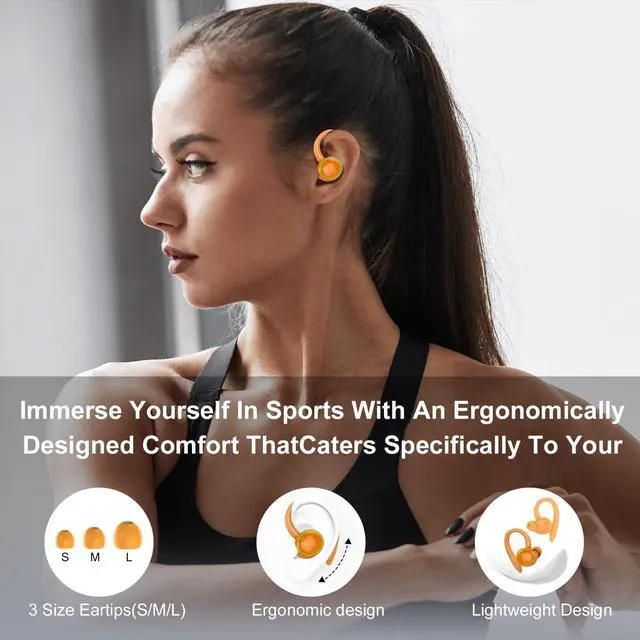 Alt view image 5 of 7 - Wireless Earbuds, Bluetooth 5.4 Headphones Sport Over Ear Buds With ENC Mic
