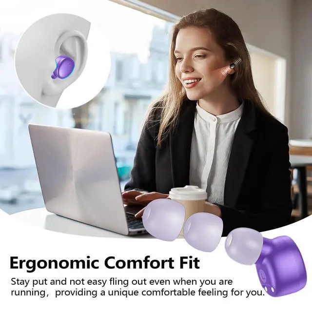 Alt view image 3 of 7 - kurdene Wireless Earbuds Bluetooth 5.3 Light Weight in Ear Headphones