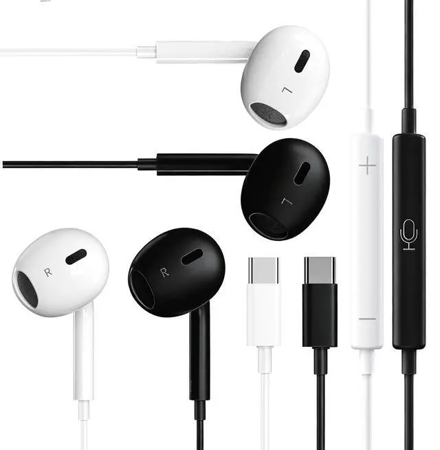 Main image of 2 Packs USB C Headphones for iPhone 17/16/15 Pro Max Plus Type C Earphones with Microphone & Remote Noise Cancelling Earbuds for iPhone 17/16/15 Pro, iPad, Galaxy S23/S22/S21/S20/Ultra Note 10/20
