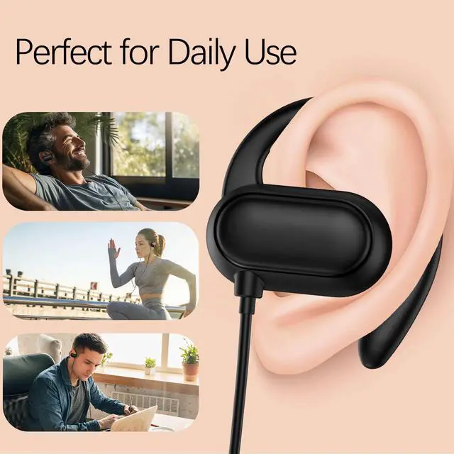 Alt view image 3 of 7 - COOYA USB C Open Ear Headphones for Samsung S26 S25 S23 Wired Earbuds Black