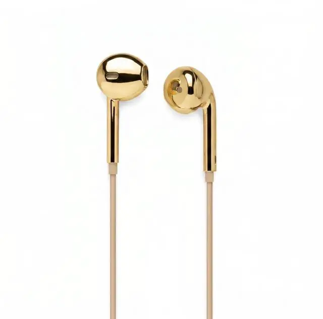Main image of Wired Earbuds with Gold Chrome Finish, Type-C, Y2K Style
