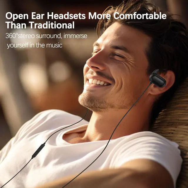 Alt view image 6 of 7 - COOYA USB C Open Ear Headphones for Samsung S26 S25 S23 Wired Earbuds Black