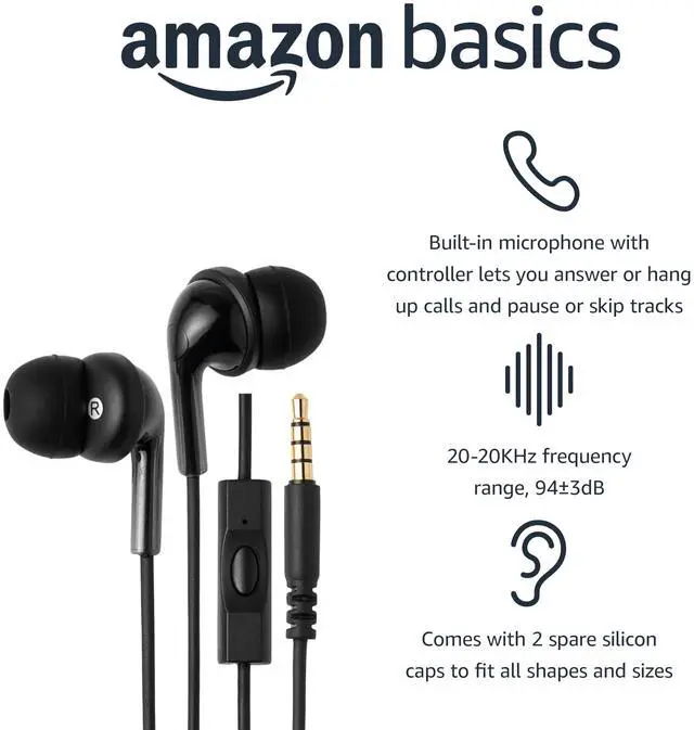 Alt view image 2 of 5 - Wired Earbuds with Microphone, in Ear Headphones, 3.5mm Jack, 2 Pack