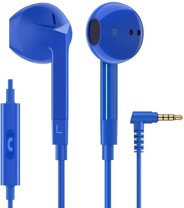Main image of LUDOS FEROX Wired Earbuds in-Ear Headphones, 5 Year Warranty, Earphones with Microphone, Noise Isolation Corded for 3.5mm Jack Ear Buds for iPhone, Samsung, Laptop, Kids, School Students - Blue