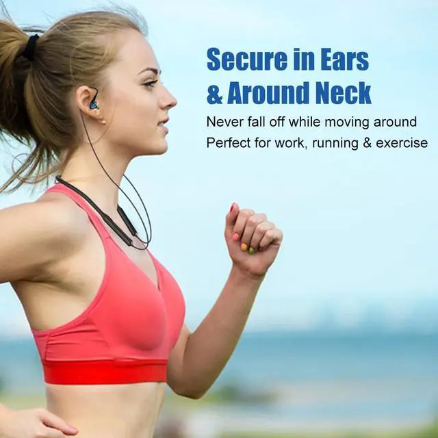 Alt view image 3 of 7 - Wireless Neckband Earbuds Headphones for Kids Women Small Ears w Microphone