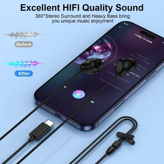 Alt view image 3 of 7 - Samsung S26 Earbuds USB C Headphone for Samsung Galaxy S26 Ultra S25 S24