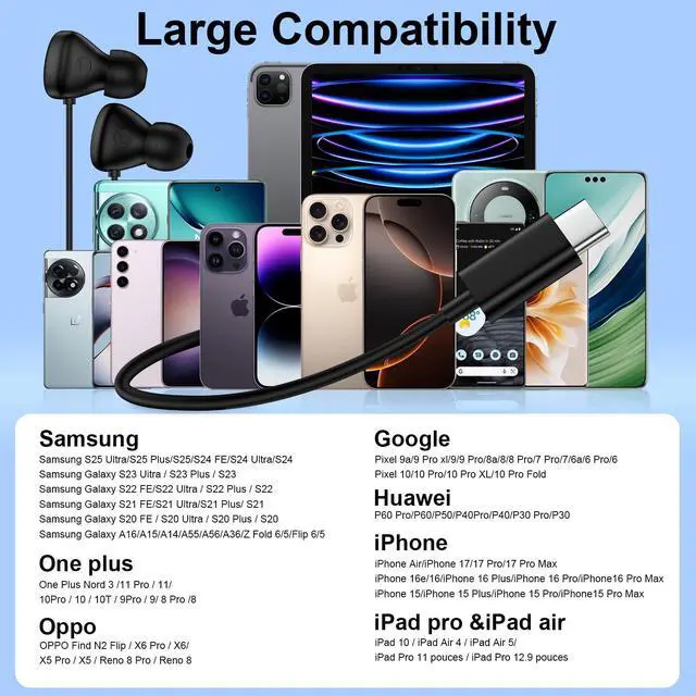 Alt view image 6 of 7 - Samsung S26 Earbuds USB C Headphone for Samsung Galaxy S26 Ultra S25 S24