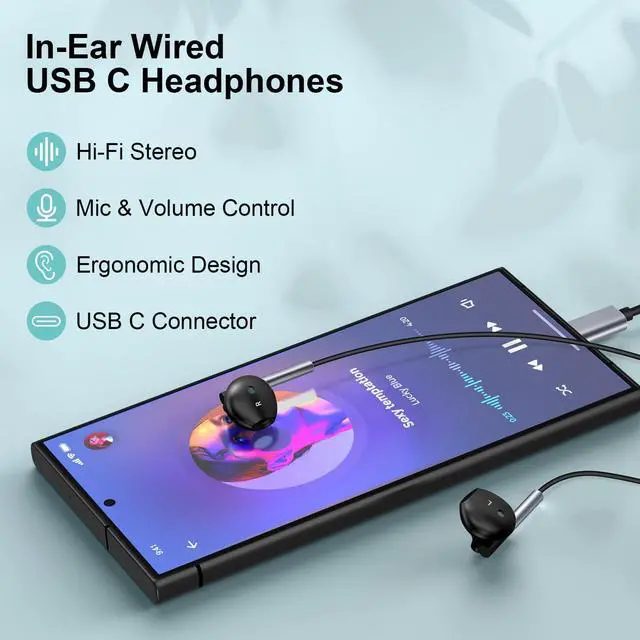 Alt view image 2 of 7 - USB C Samsung Headphones Wired for Samsung Galaxy S26 S25 Edge S24 Ultra