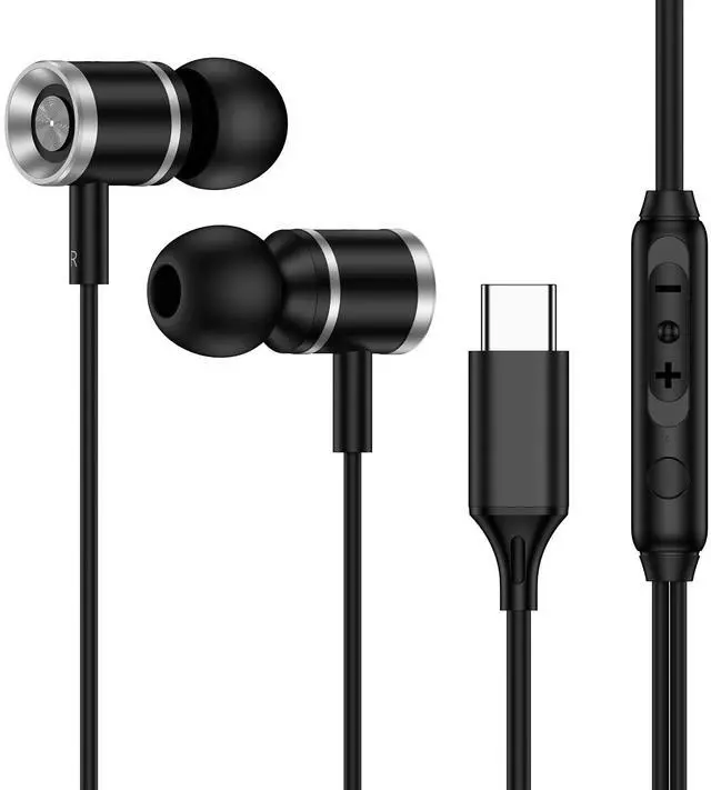 Main image of USB C Headphones for Samsung Galaxy S26 S25 Ultra S24 S23 FE S22 S21 A16 A36 A17 Z Fold7 Z Flip7,Type C Wired Earphones Noise Canceling Earbuds with Mic Volume Control for iPhone 17 16 16e 15,Pixel 10
