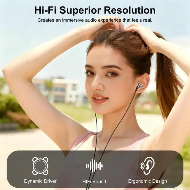 Alt view image 2 of 7 - USB C Headphones for Samsung Galaxy S26 S25 Ultra S24 S23 FE S22 S21 A16 A36 A17 Z Fold7 Z Flip7,Type C Wired Earphones Noise Canceling Earbuds with Mic Volume Control for iPhone 17 16 16e 15,Pixel 10