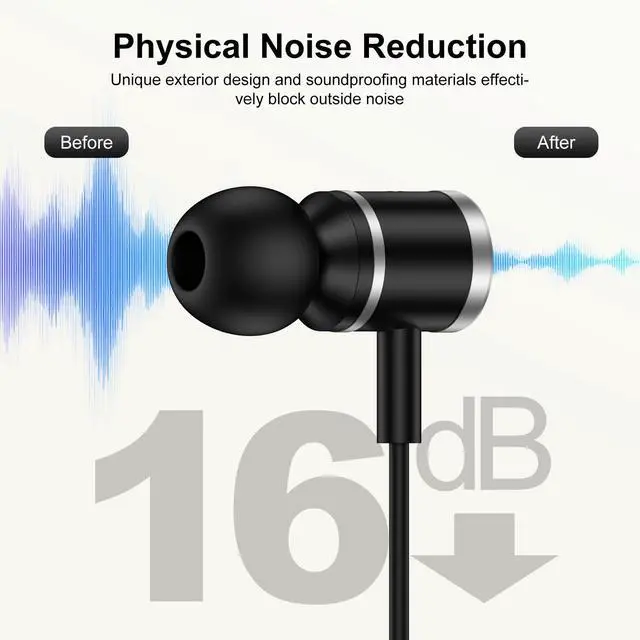 Alt view image 5 of 7 - USB C Headphones for Samsung Galaxy S26 S25 Ultra S24 S23 FE S22 S21 A16 A36 A17 Z Fold7 Z Flip7,Type C Wired Earphones Noise Canceling Earbuds with Mic Volume Control for iPhone 17 16 16e 15,Pixel 10